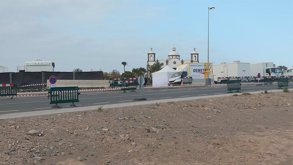 Imagen del rodaje de la nueva película de Jennifer López en Gran Canaria. / Ayuntamiento de San Bartolomé de Tirajana