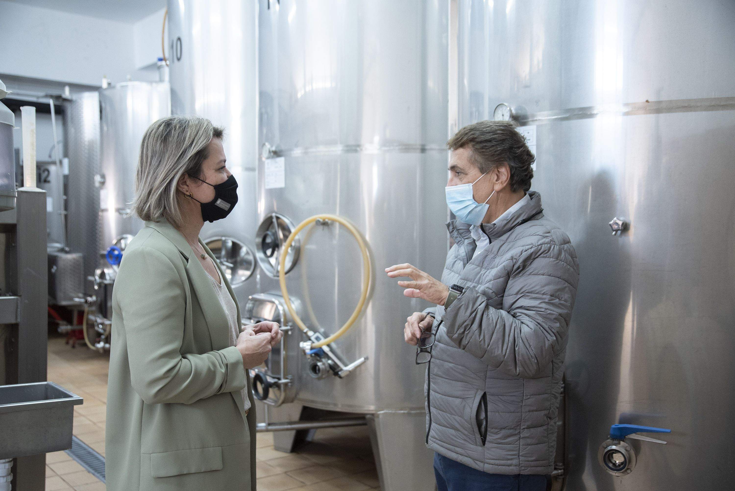Foto de archivo de una visita de la consejera Alicia Vanoostende a una bodega de Tenerife./