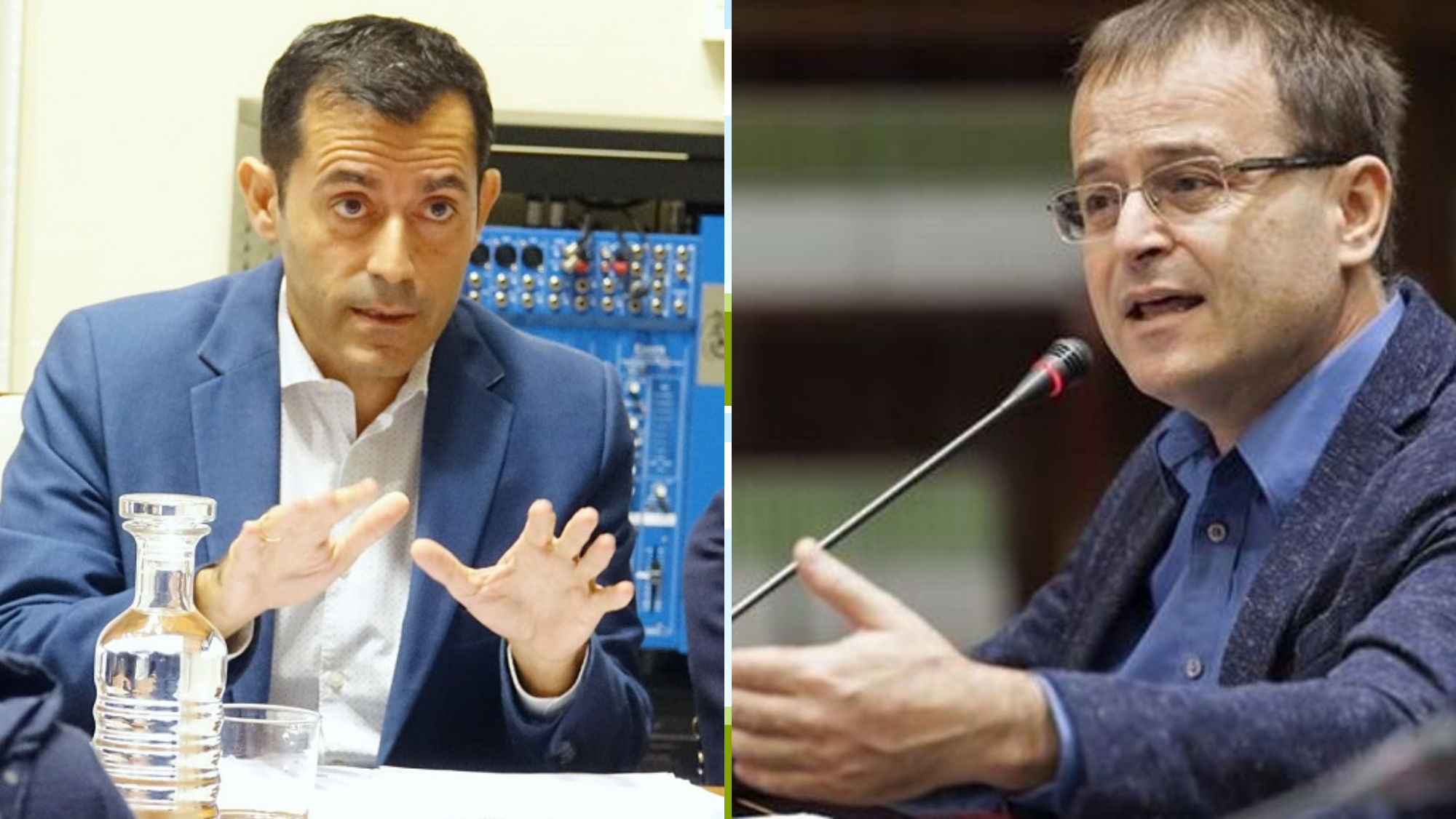 El concejal de Hacienda, Juan José Martínez, y el edil de UP Ramón Trujillo realizaron declaraciones a AH respecto al IBI en edificios públicos./ Montaje AH