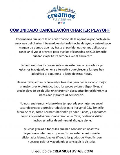 Comunicado CreamosTuviaje.com