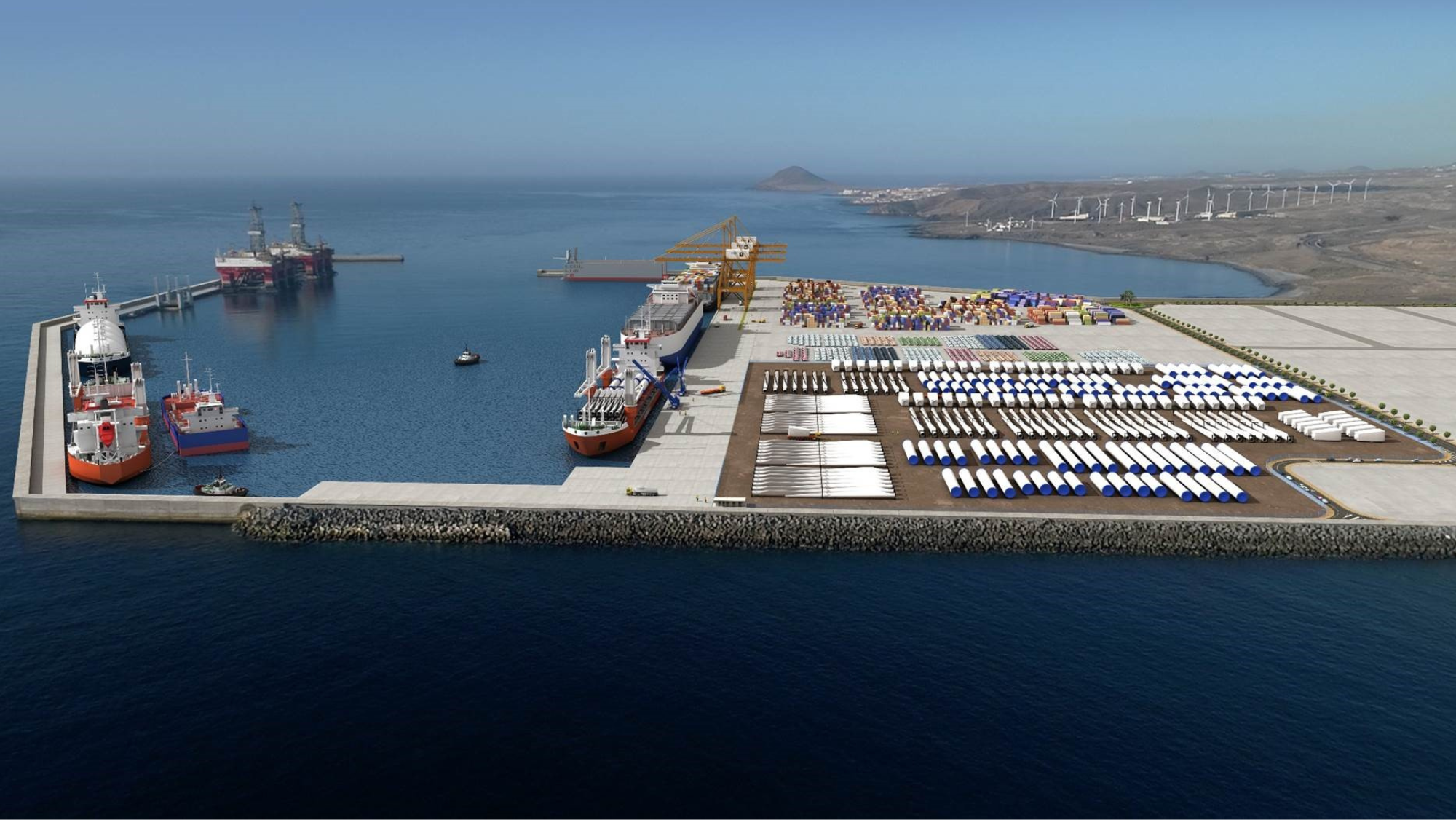 Simulación del Puerto de Granadilla. / Cedida