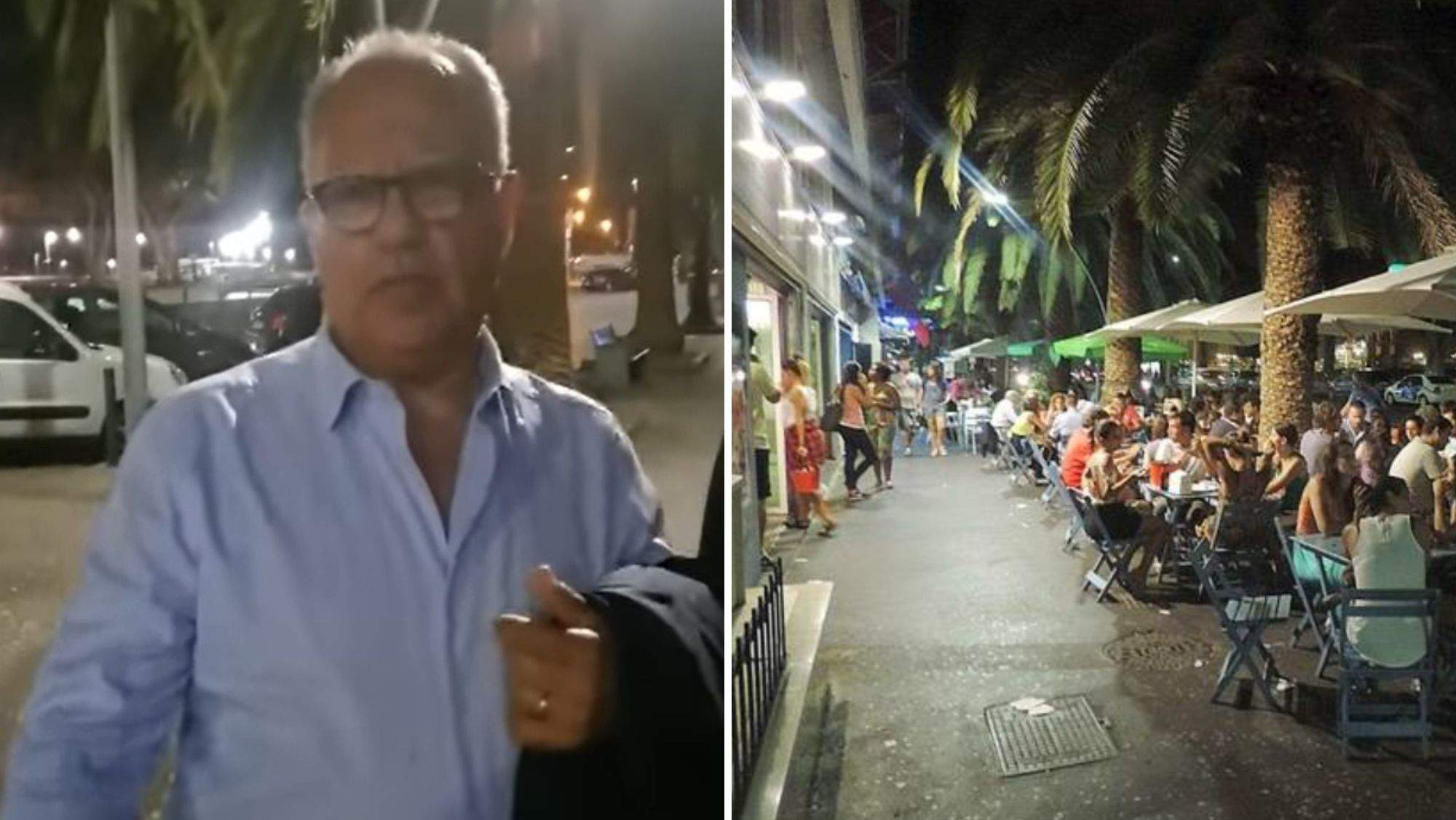 Casimiro Curbelo en un frame del vídeo y la Avenida de Anaga en una imagen de archivo. / Miguel Q. / Red 