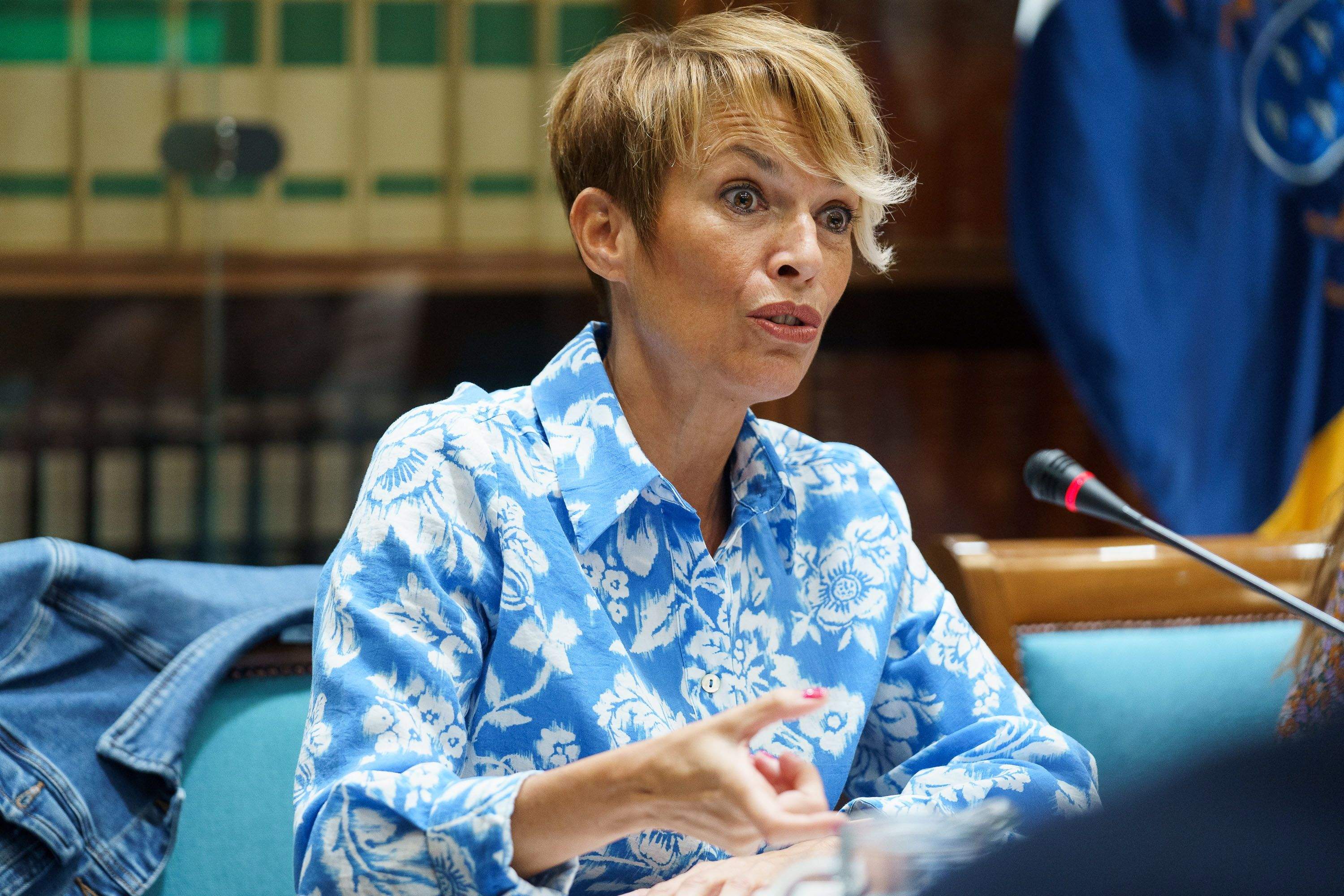 La consejera de Economía, Conocimiento y Empleo del Gobierno de Canarias, Elena Máñez, comparece este viernes en la comisión de Economía, Conocimiento y Empleo que se celebra en el Parlamento de Canarias. / EFE