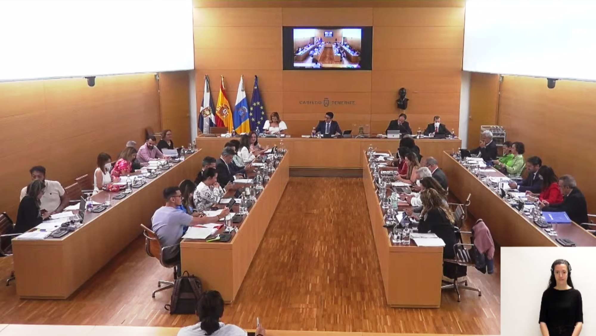 Pleno celebrado este viernes en el Cabildo de Tenerife./ Grupo Popular