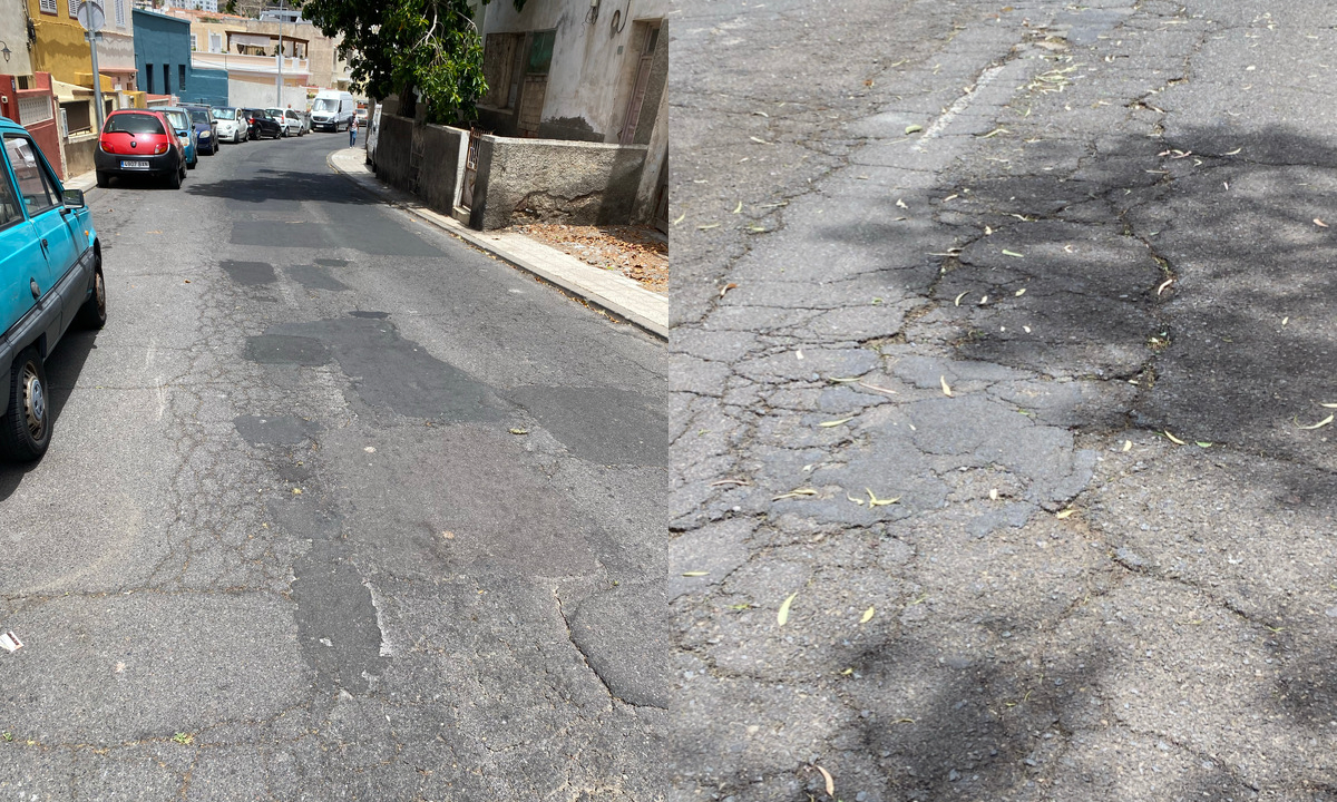 La carretera de Barrio Nuevo lleva 20 años sin asfaltar . / Alba Marichal (AH)