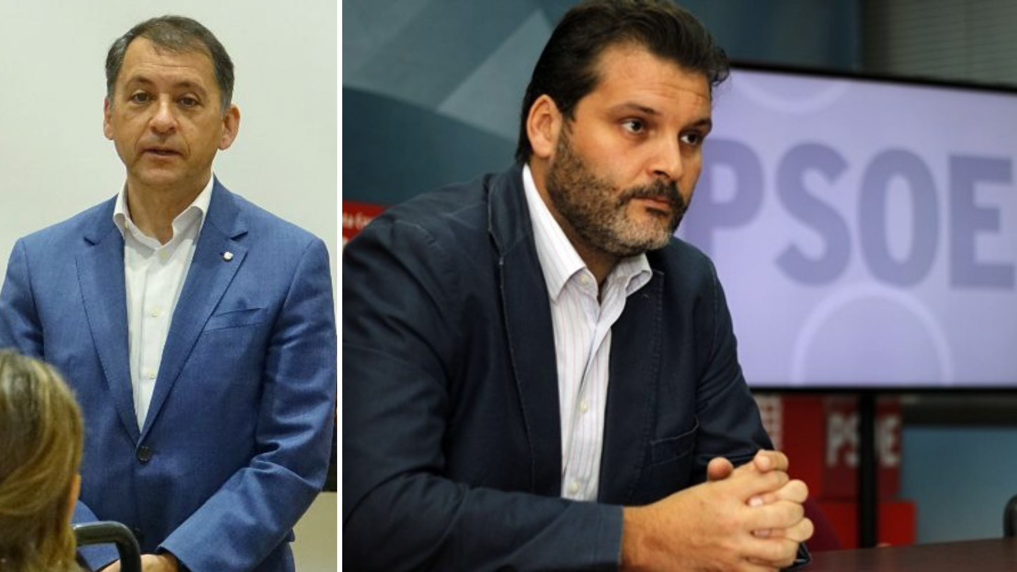 José Manuel Bermúdez (izquierda) y José Ángel Martín, del PSOE (derecha)./ Montaje AH