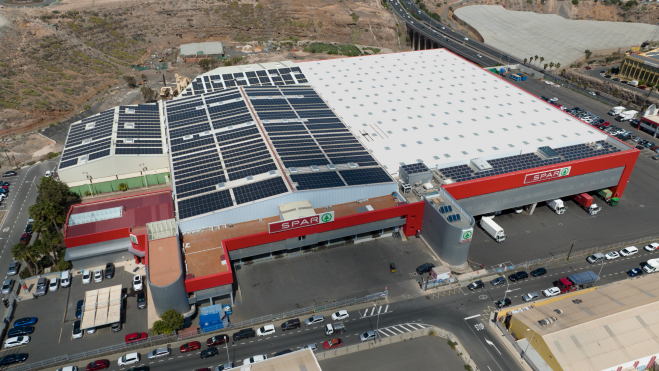 Imagen aérea de una tienda de SPAR en Gran Canaria. / Cedida 