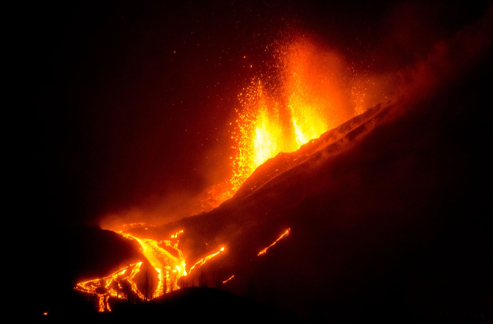 Volcán en Cumbre Vieja, La Palma./ Cedida