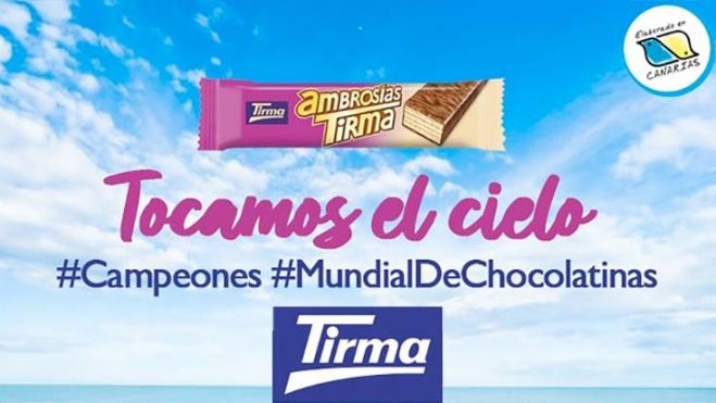 La marca Tirma celebrando su triunfo en el mundial de chocolatinas de Twitter. / Tirma 