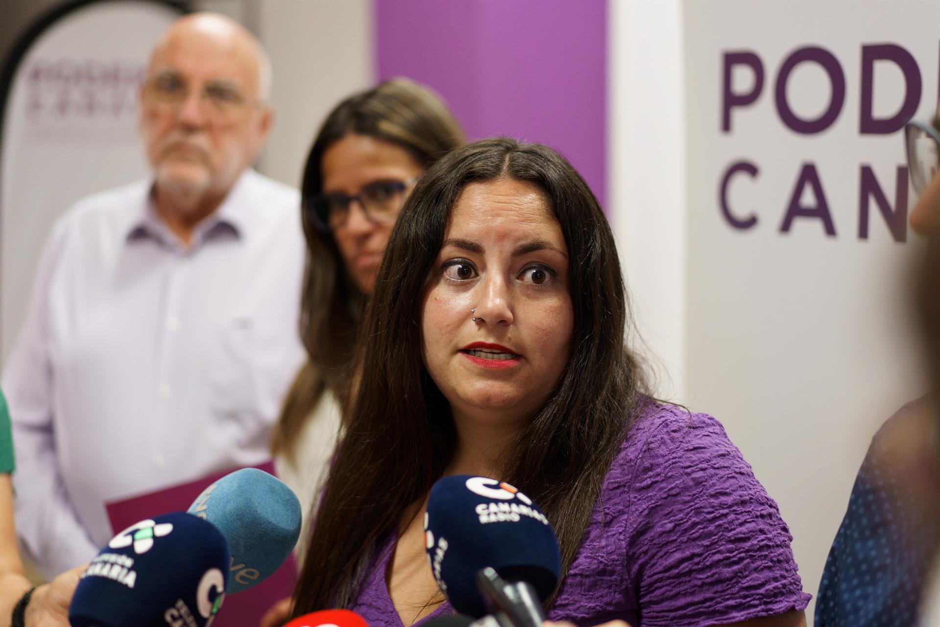 La coordinadora general de Podemos en Canarias, Laura Fuentes./ EFE/Ramón de la Rocha
