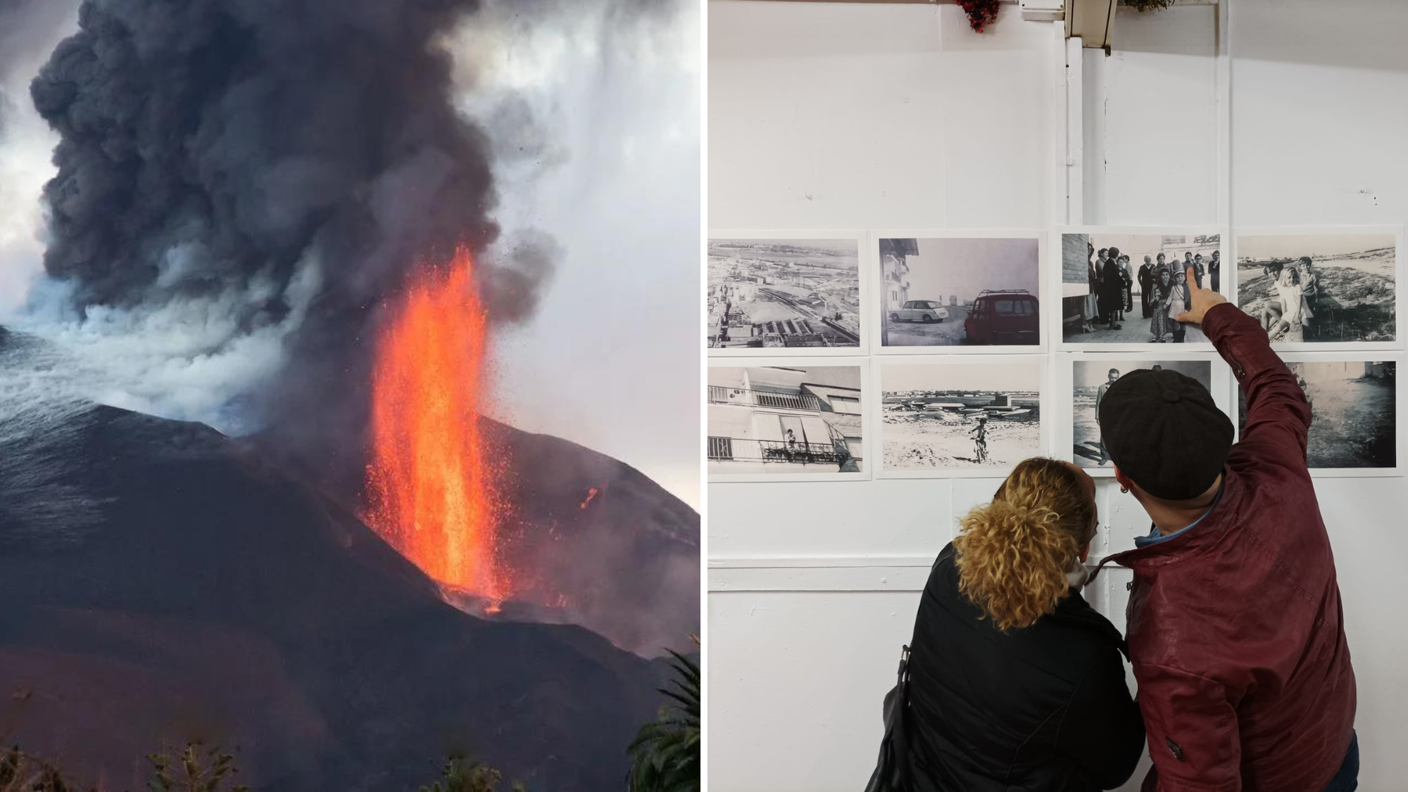 La Fundación Carasso presenta el proyecto "Memoria y arraigo después del volcán" de La Palma./ Montaje AH