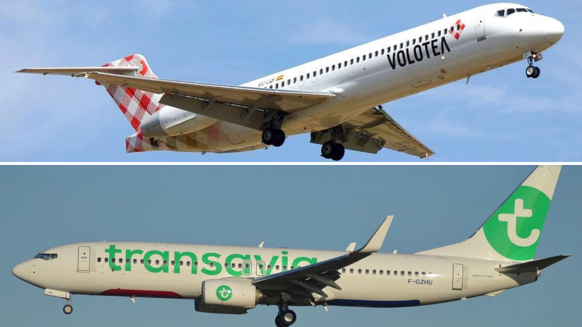 Aviones de Volotea y Transavia. Las aerolíneas abren rutas con Francia desde Tenerife/ Montaje AH