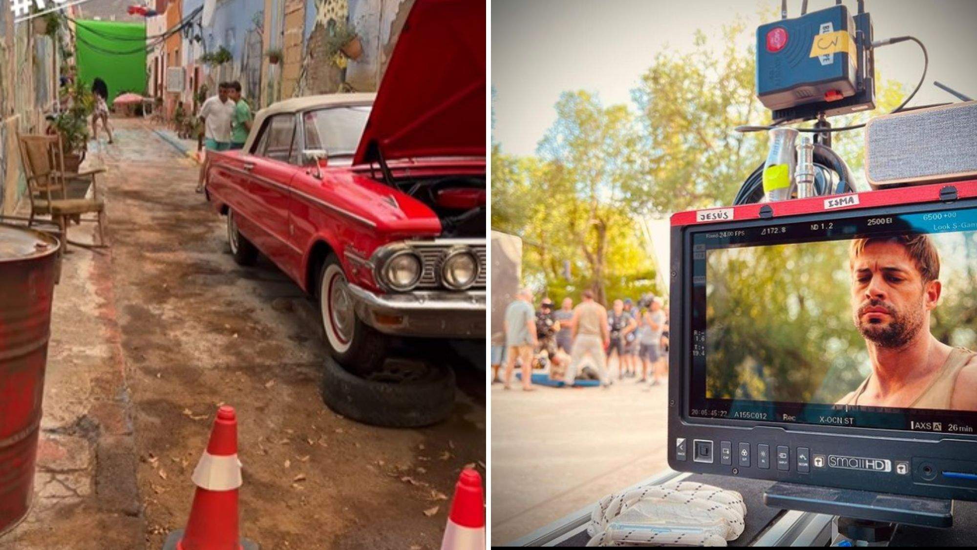 El barrio de El Toscal de Santa Cruz de Tenerife convertido en La Habana y William Levy en una escena de rodaje de la serie. / AH El barrio de El Toscal de Santa Cruz de Tenerife convertido en La Habana y William Levy en una escena de rodaje de la serie. / AH