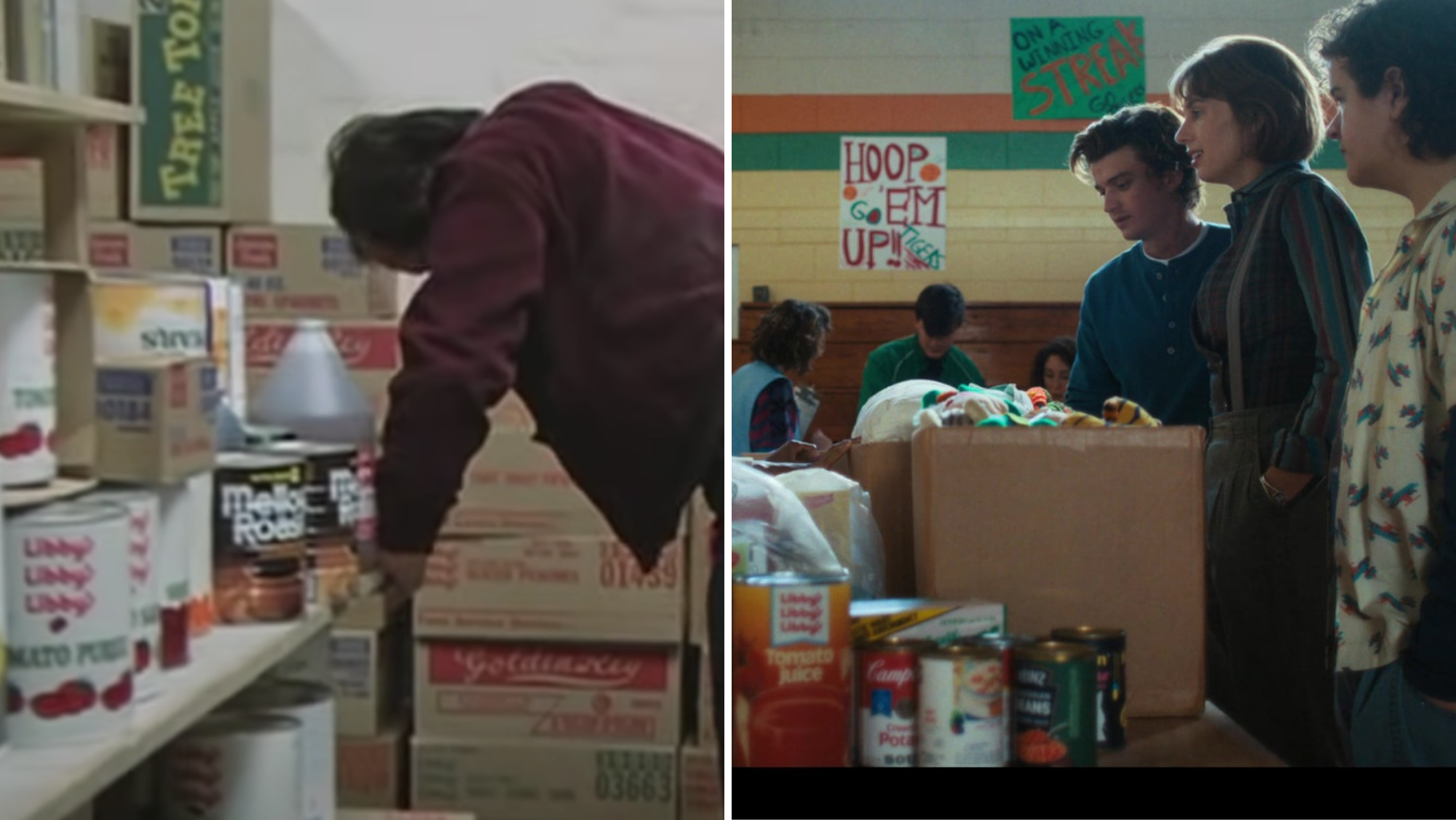 Montaje de escenas de 'El Resplandor' y 'Stranger things' donde salen productos Libby's./