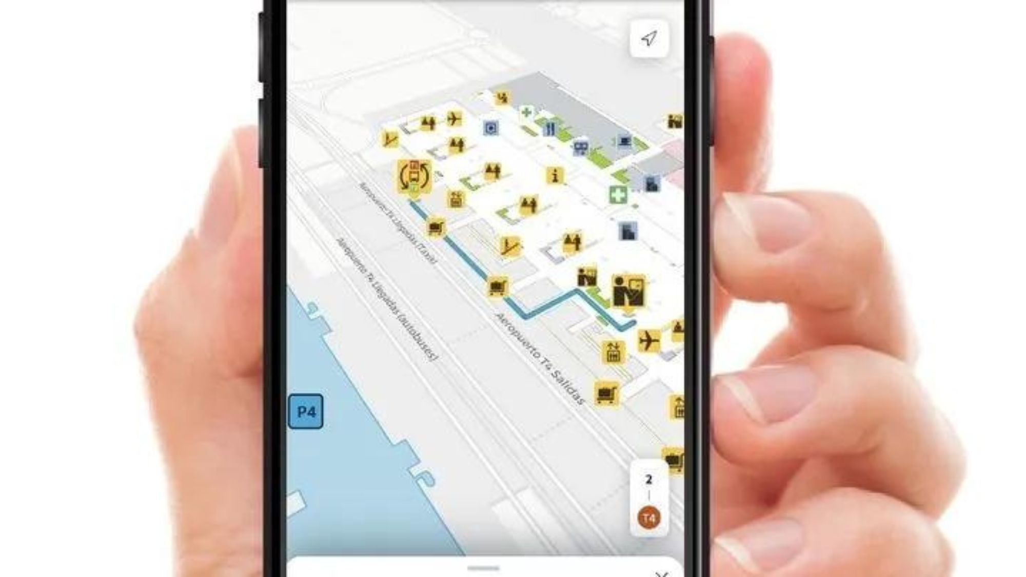 Así se ve el Aena Maps en los móviles. / Cedida