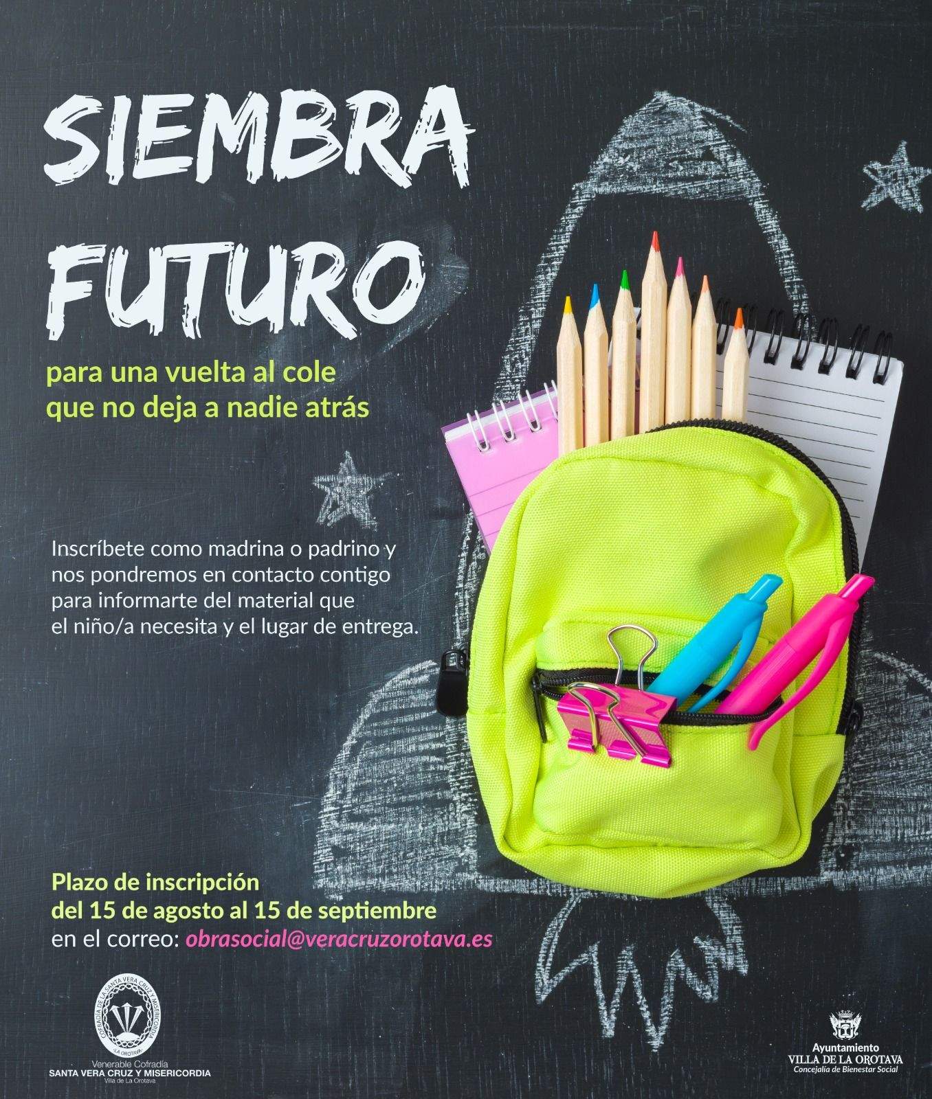 Campaña “Siembra Futuro” para ayudar a las familias en la vuelta al cole./