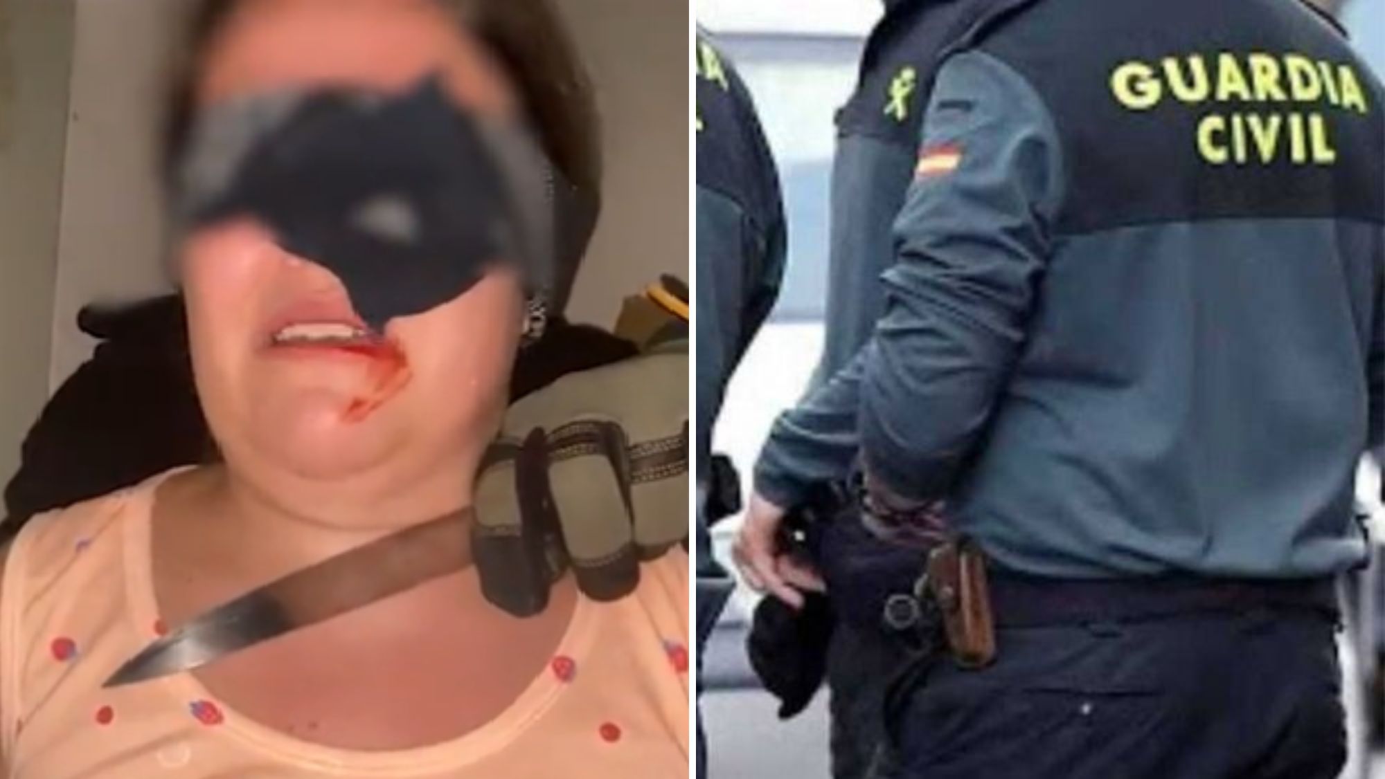 Un frame del vídeo de la detenida por simular un secuestro. / Guardia Civil