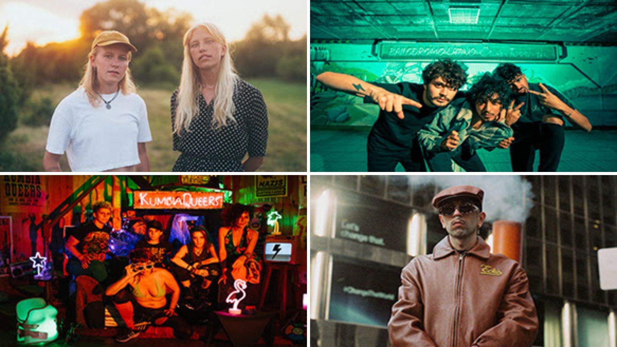 Cuatro de los grupos y artistas que actuarán en el Festival Boreal. / Cedidas