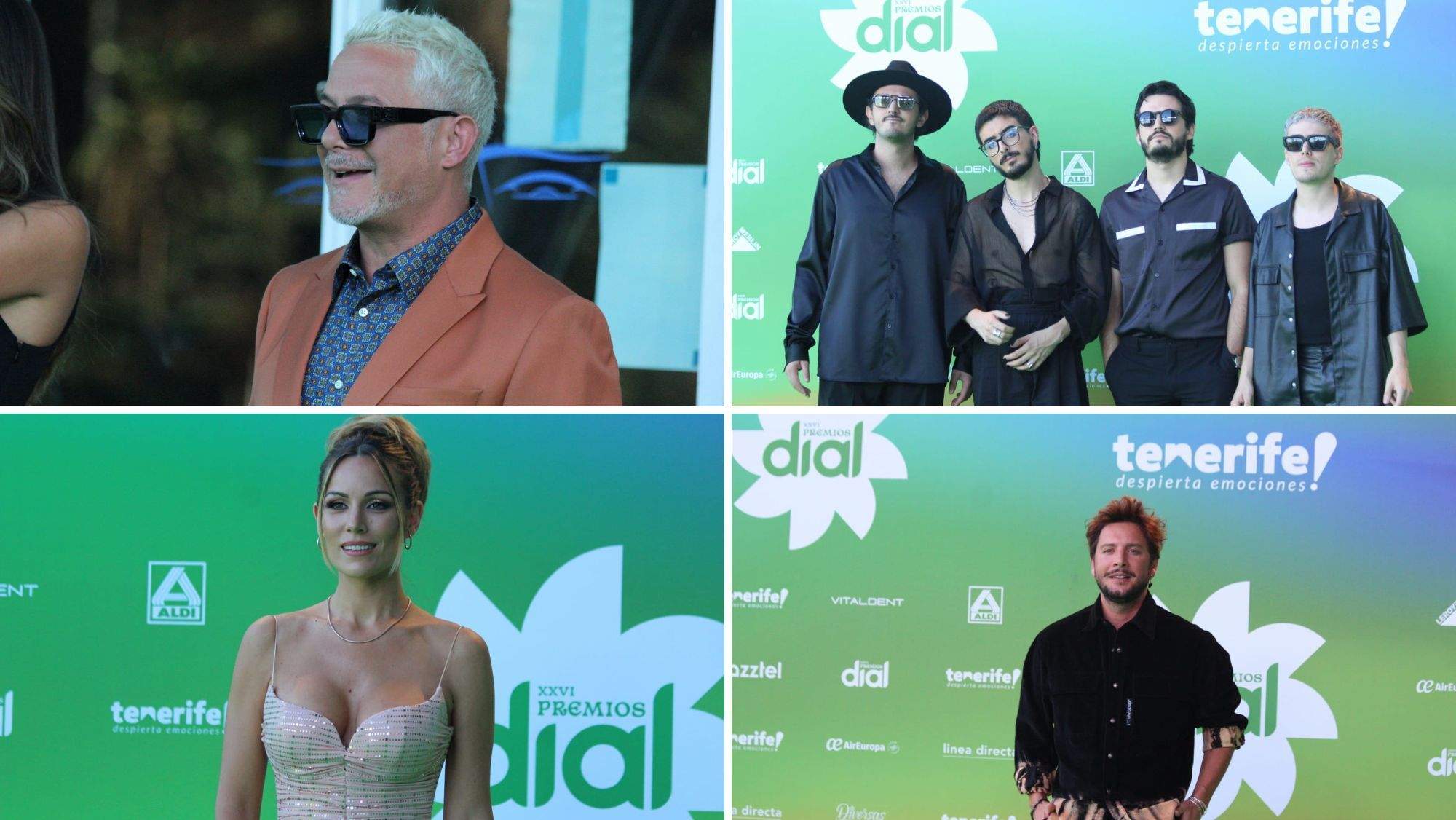 Alejandro Sanz, Morat, Edurne y Manuel Carrasco en la alfombra roja de los Premios Dial. / AH / Álvaro Oliver