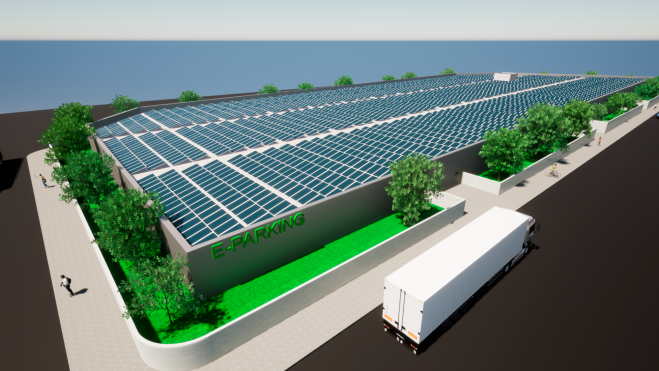 Foto del E-Parking contemplado en el proyecto de GoroEco. / Canaluz Infinita