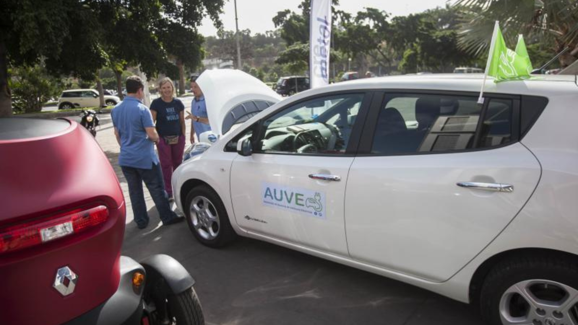 Celebración de una caravana de vehículos eléctricos en Santa Cruz en 2017. / AUVE 