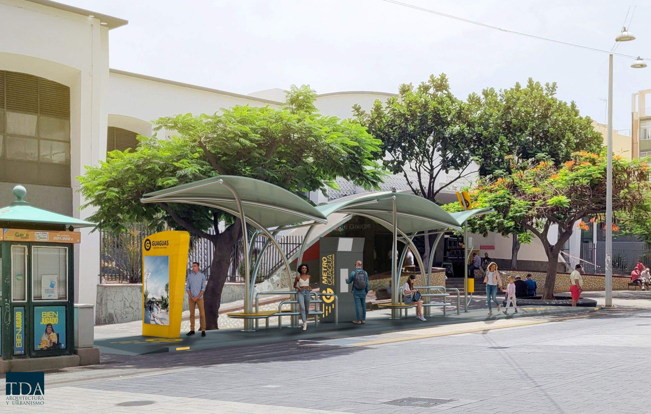 Así será la parada de la Metroguagua. /Guaguas Municipales 