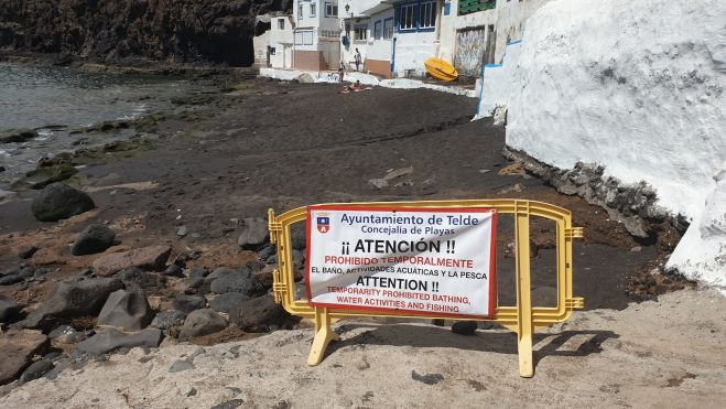 Playa teldense a la que se ha cerrado el paso. / Ayuntamiento de Telde
