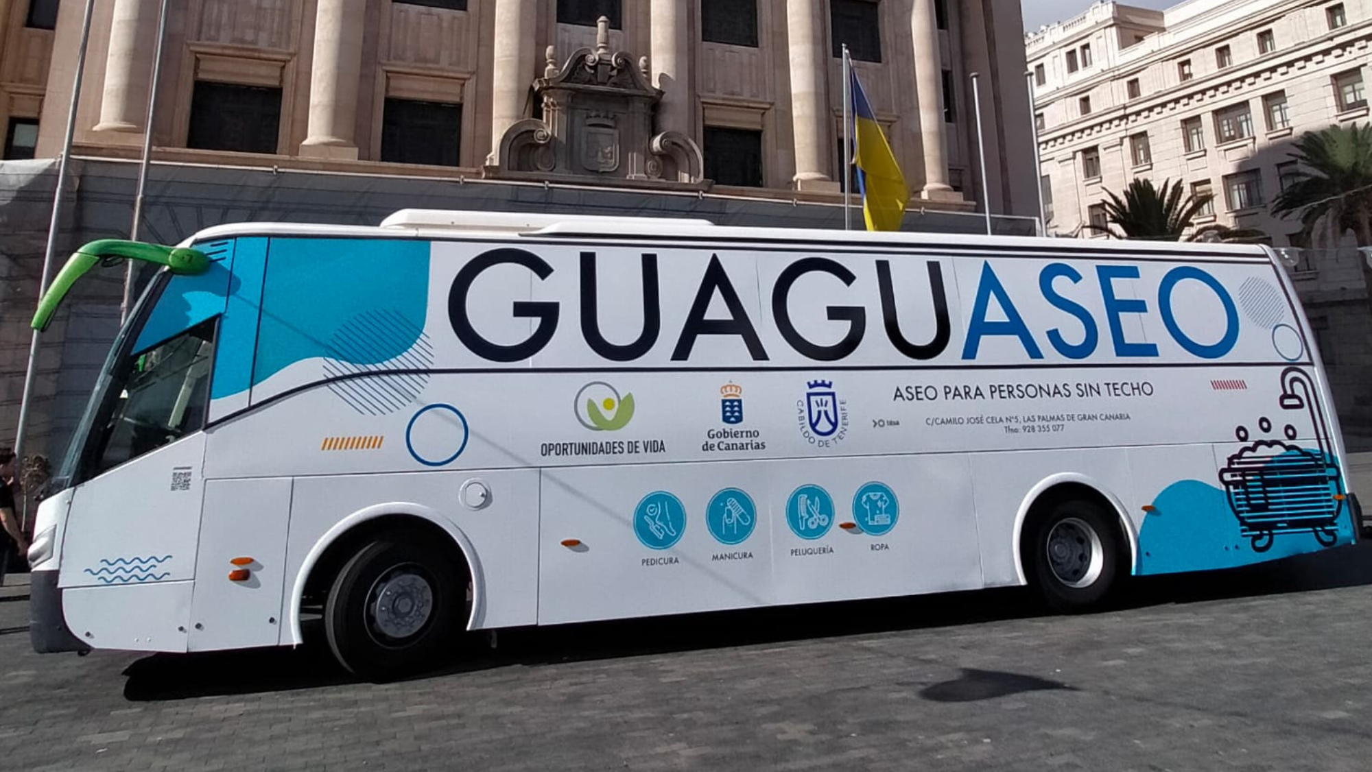 Vehículo de Guaguaseo, que da servicio a personas sin hogar en Canarias. / Atlántico Hoy