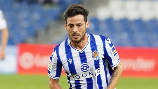 David Silva en un partido de fútbol de la Real Sociedad. / Efe