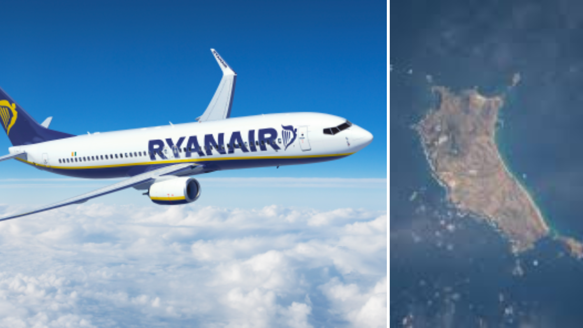 Un avión de Ryanair aterrizó forzosamente en Porto Santo a dejar a un pasajero borracho./ Montaje AH