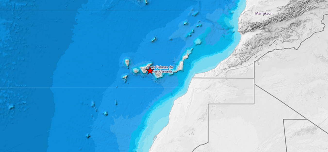 Localización de un seísmo entre Tenerife y Gran Canaria. / Instituto Geográfico Nacional