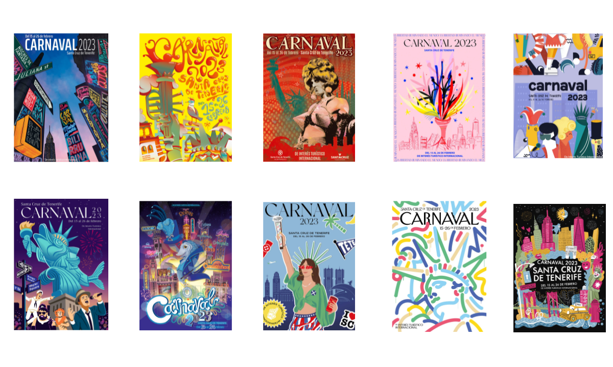 Obras finalistas para el Carnaval de Santa Cruz de Tenerife 2023. / Ayuntamiento de Santa Cruz - Montaje AH