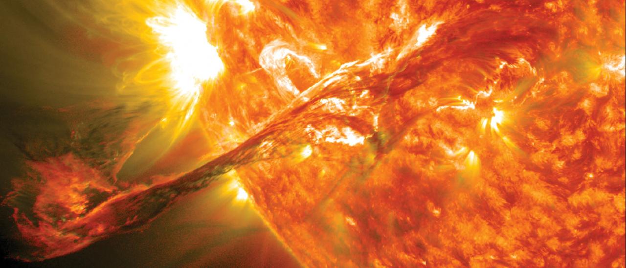 magen de intensidad de la atmósfera superior del Sol tomada por el Observatorio de Dinámica Solar./ IAC