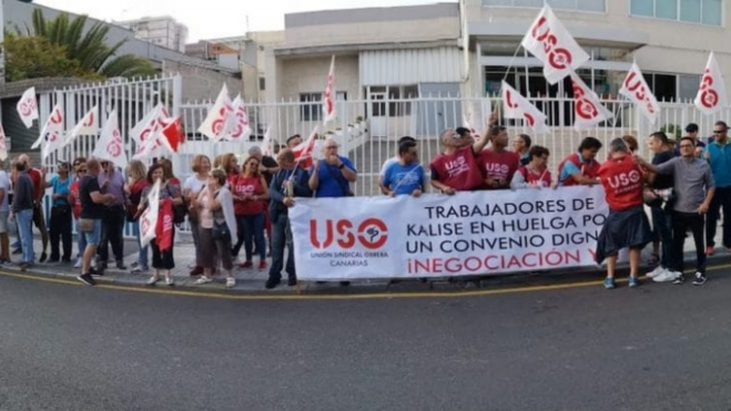 Huelga de empleados de Kalise en 2019. / Unión Sindical Obrera