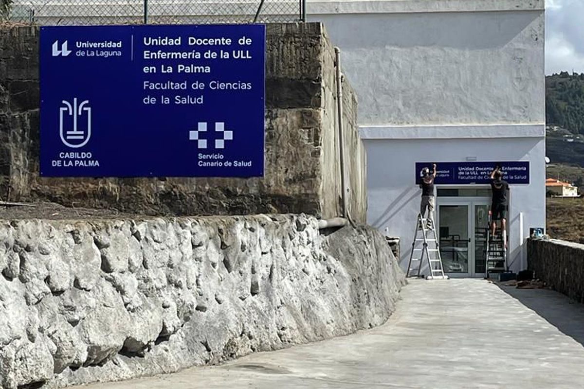Trabajos en la sede del grado en Enfermería de la Universidad de La Laguna en La Palma. / ULL