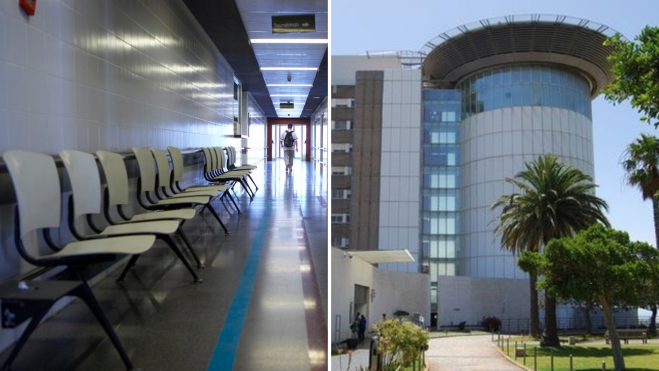 Una sala de espera con sillas en el HUC./ Composición AH