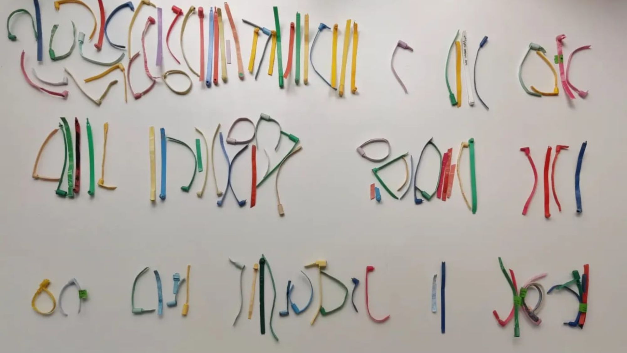 Así son las tiras de plástico encontradas en las costas de Canarias. / Cedida