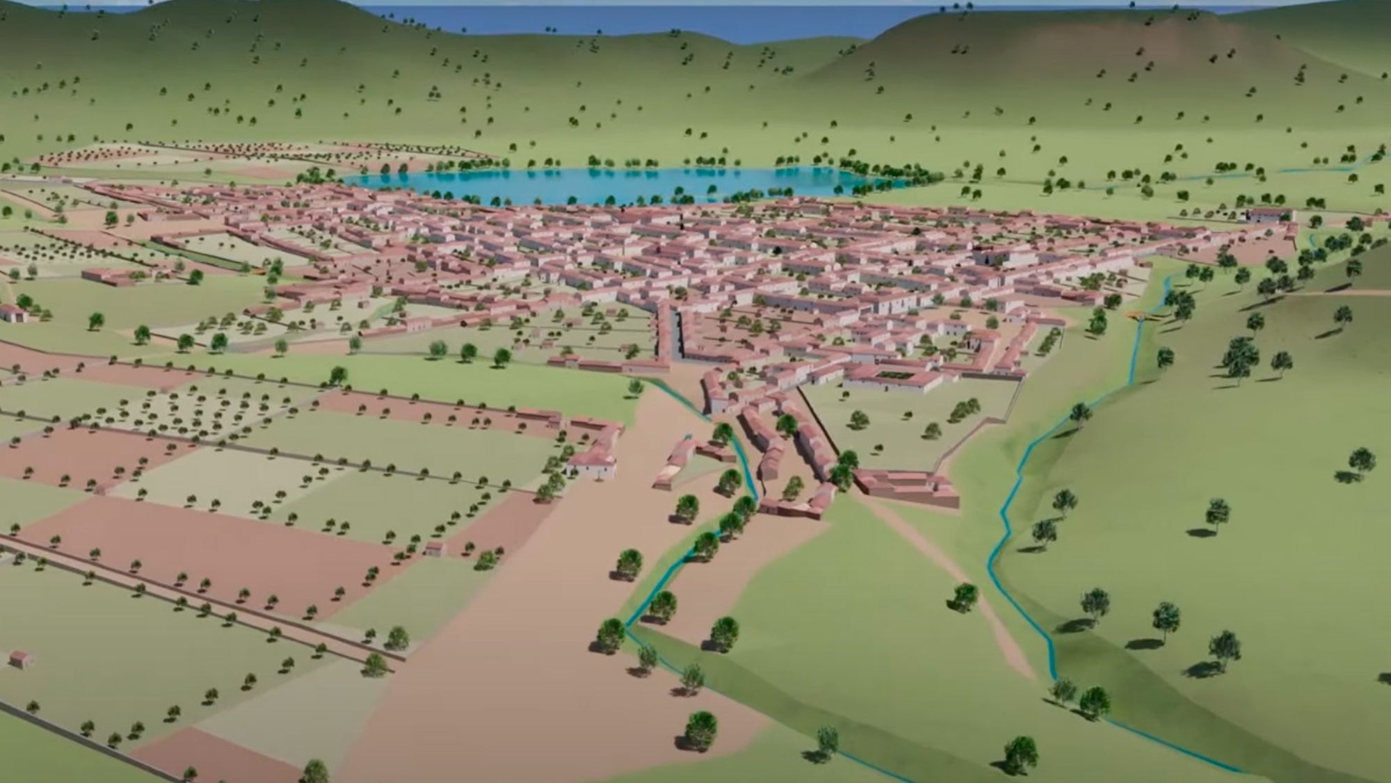 Modelo 3D de La Laguna en el siglo XVI. / Cedida