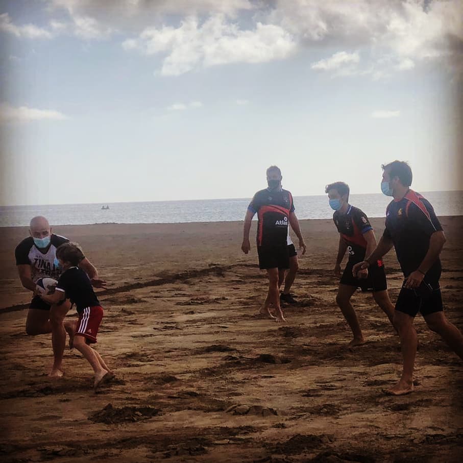 Entrenamiento en la playa del CR Lanzarote./ Facebook CR Lanzarote