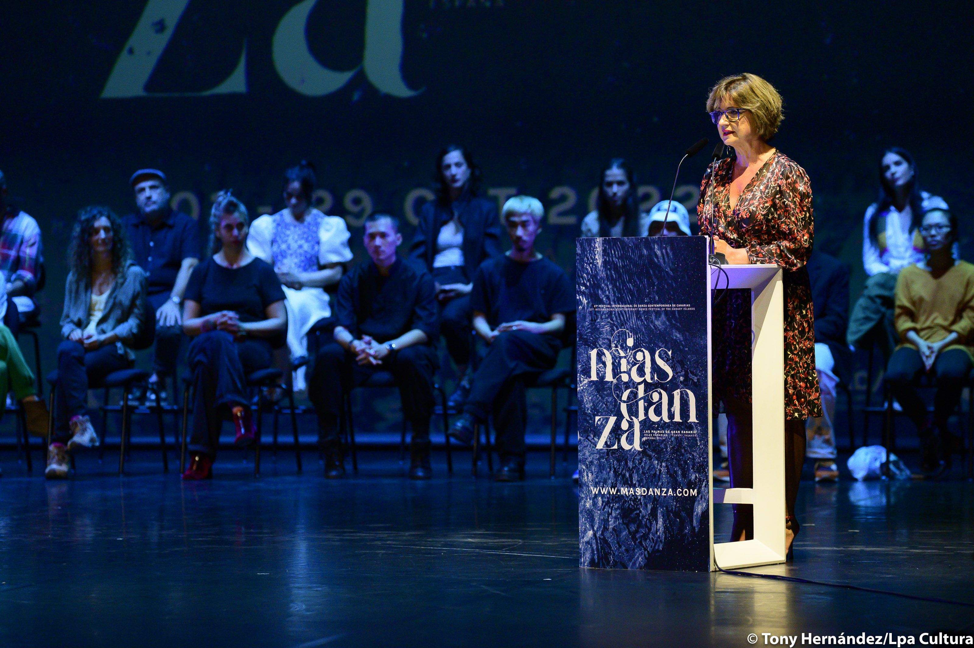 Encarna Galván, durante la entrega de galardones de Masdanza, festival que investiga la Fiscalía Anticorrupción. / AH