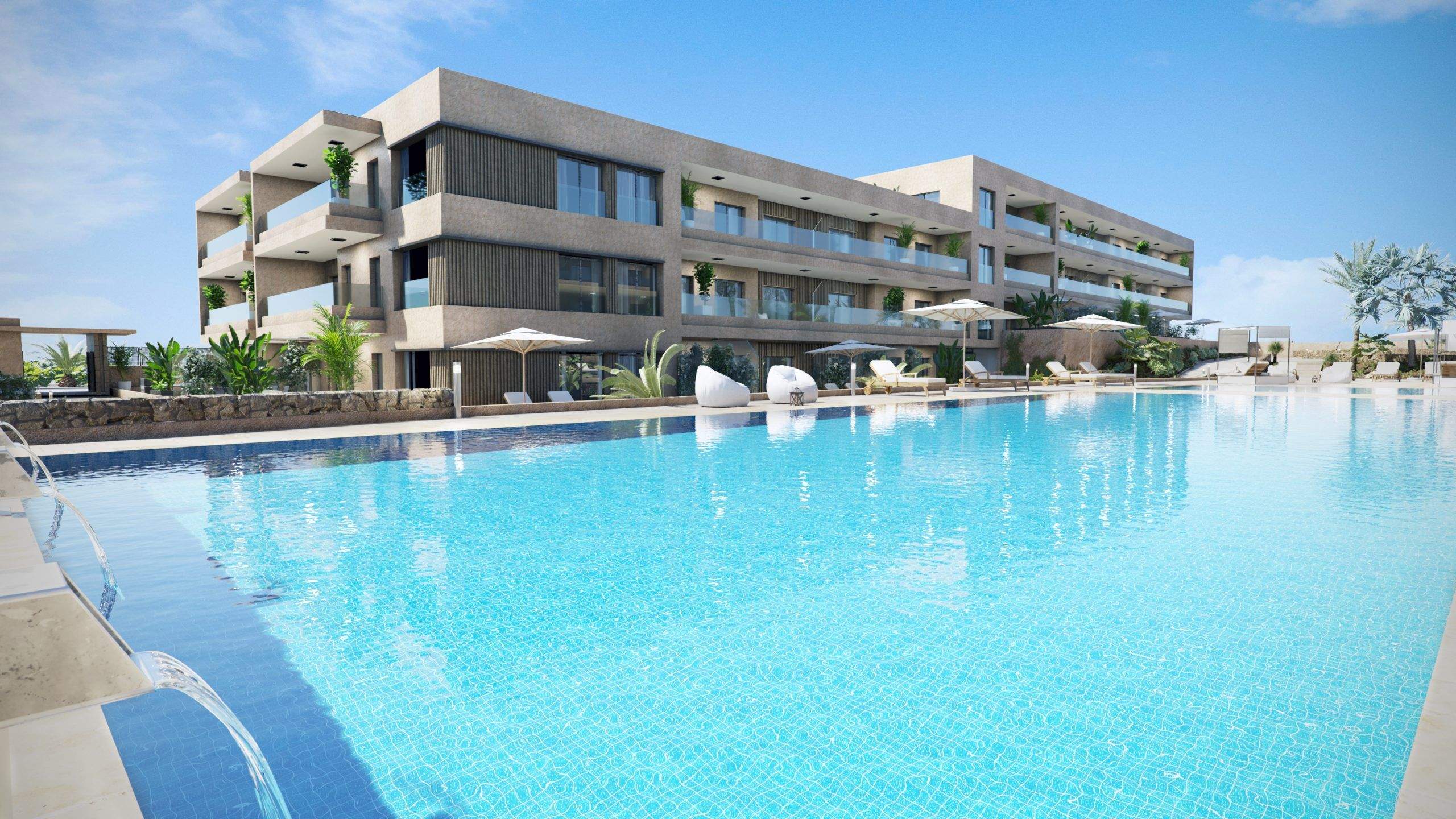 Proyecto de los apartamentos Sotavento Suites del Grupo Viqueira./