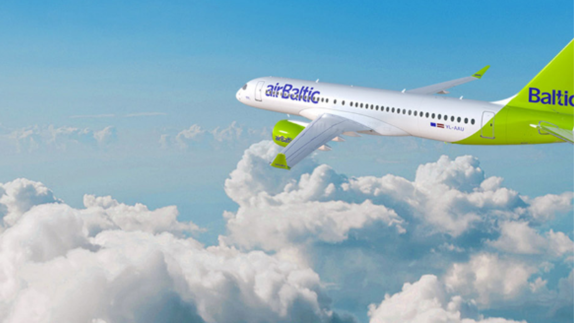 Imagen de un avión de la compañía airBaltic que operará con vuelos directos desde Letonia a Gran Canaria. / airBaltic