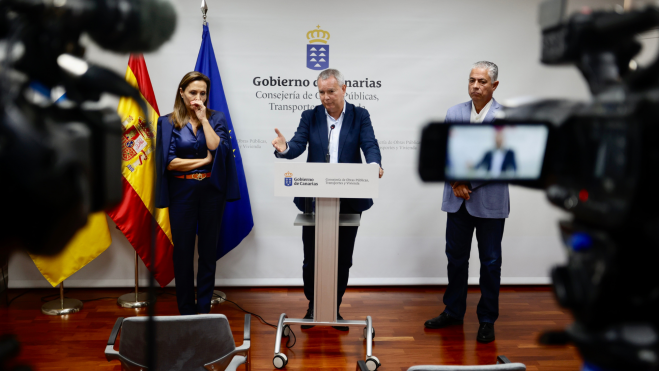 Franquis durante la rueda de prensa para hablar sobre los túneles. / Consejería de Obras Públicas, Transportes y Vivienda