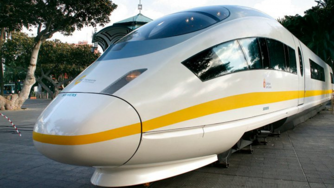 Imagen de una prototipo del tren de Gran Canaria presentado hace más de una década./ Ferrocarriles de Gran Canaria