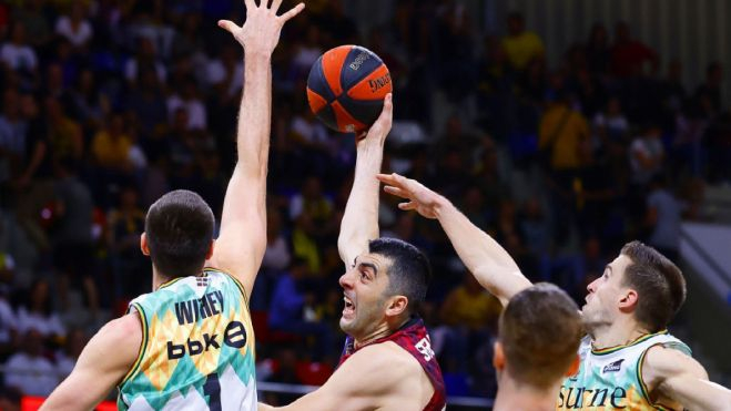 Con sus 20 puntos ante Bilbao Basket, Shermadini alcanzó el podio de los máximos anotadores aurinegros de la historia./ Twitter CB Canarias.