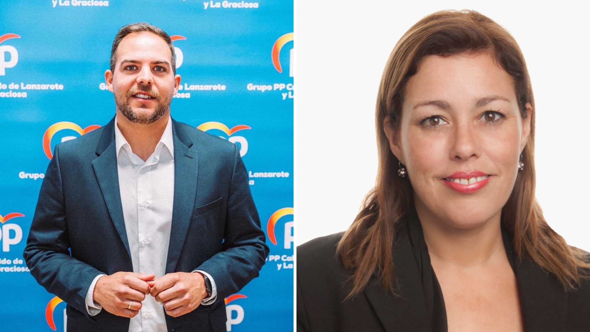 Jacobo Medina y Astrid Pérez. / Facebook y Parlamento de Canarias