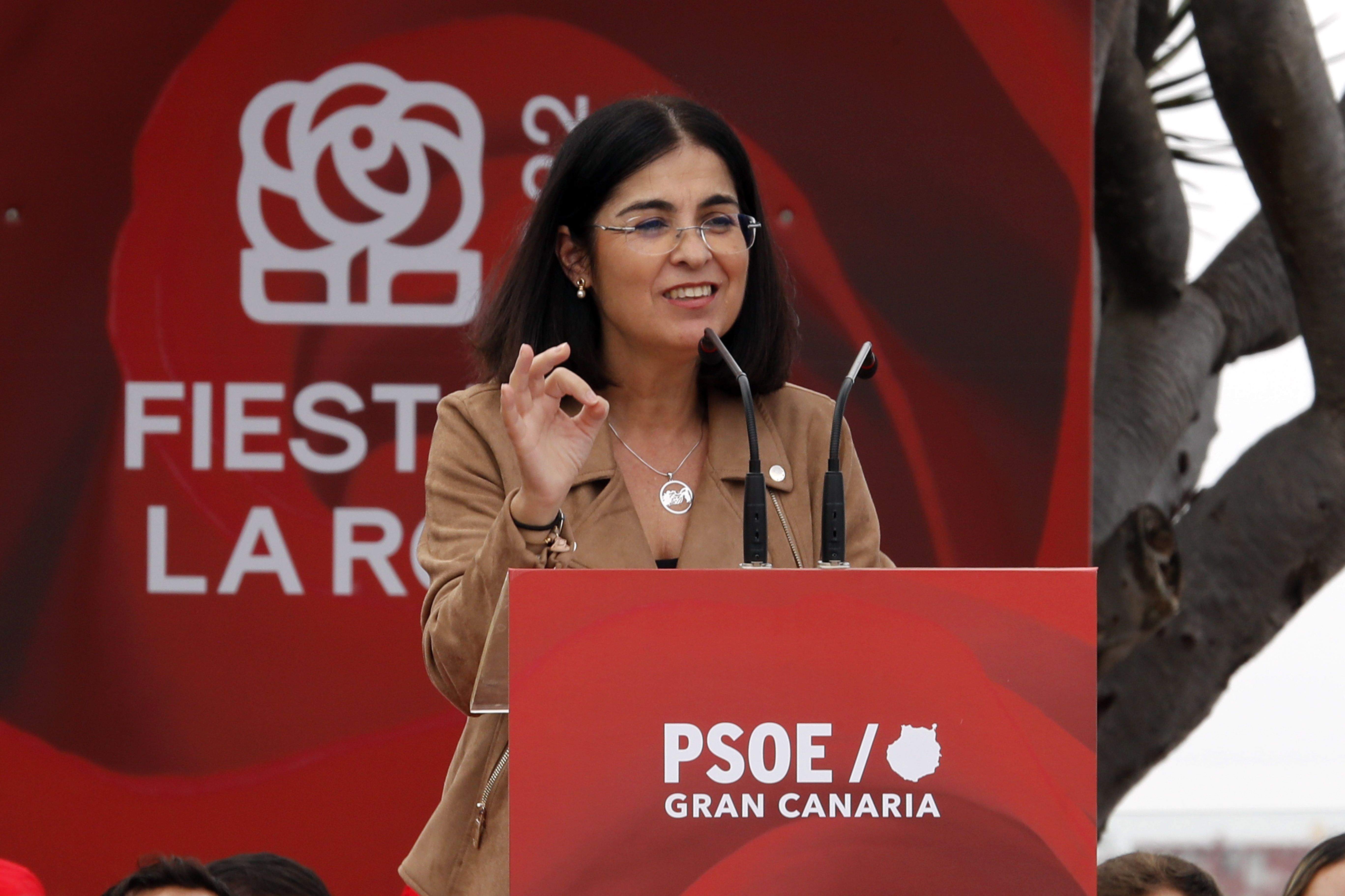 Carolina Darias, en la Fiesta de la Rosa del PSOE grancanario./ Elvira Urquijo A. (EFE) 