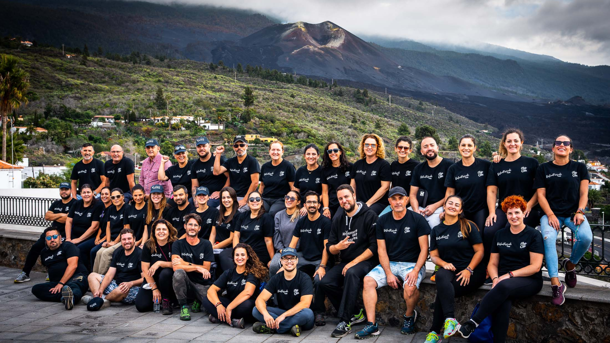 Voluntarios en la isla de La Palma. /Fundación DISA