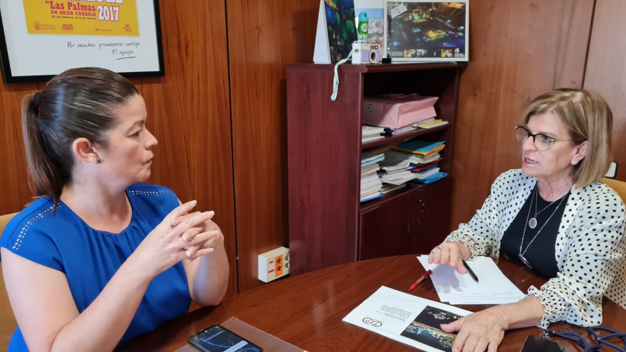 Inmaculada Medina en una de las reuniones para reforzar el alumbrado navideño. / Ayuntamiento de Las Palmas de Gran Canaria