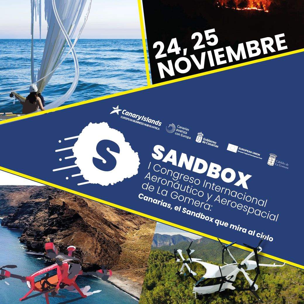 Cartel del I Congreso Internacional Aeronáutico y Aeroespacial. / Cabildo de La Gomera 